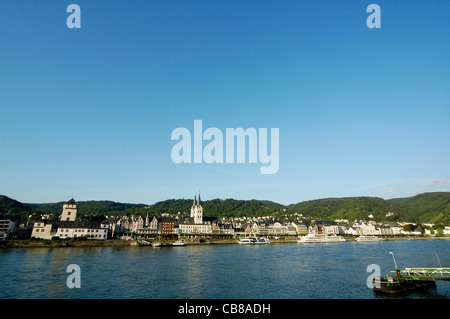 Boppard bin Rhein, Mittelrhein, Rheinland-Pfalz, Deutschland | Boppard, Fluss Rhein, Deutschland Stockfoto