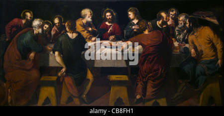 Letzte Abendmahl von Jacopo Robusti Il Tintoretto Museo De La Real Academia de Bellas Artes de königlichen Akademie von San Fernando, Madrid Stockfoto