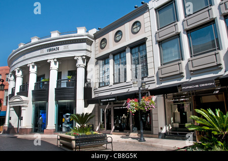 Versage Porsche Design Rodeo Drive Boutiquen Geschäfte Beverly Hills-Los Angeles-Kalifornien-USA Stockfoto