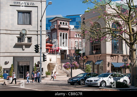 Tiffany & Co Rodeo Drive Boutiquen Geschäfte Beverly Hills-Los Angeles-Kalifornien-USA Stockfoto