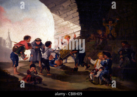 Kinder spielen als Stierkämpfer, von Francisco de Goya y Lucientes, Museo De La Real Academia de Bellas Artes de, Royal Academy Stockfoto