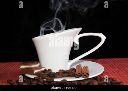 Tasse heißen Kaffee. Stockfoto