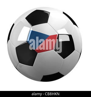 Fußball mit der Flagge der Tschechischen Republik drauf Stockfoto