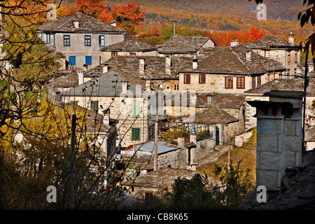 Dilofo Dorf, eines der schönsten griechischen Bergdörfern. Zagori Region, Ioannina, Epirus, Griechenland Stockfoto