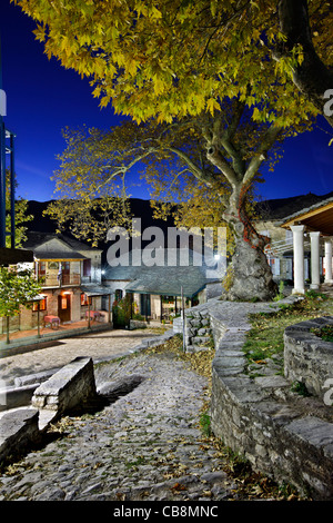 Kalarrytes Dorf, einer der schönsten griechischen Bergdörfern auf Tzoumerka Berge, Ioannina, Epirus, Griechenland Stockfoto