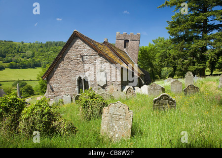 St.-Martins Kirche, Cwmyoy. Die schwarzen Berge. Brecon Beacons National Park. Powys. Wales. VEREINIGTES KÖNIGREICH. Stockfoto