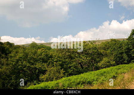 Nordex-Windpark in der Nähe von Carno in Powys-Mid-Wales. Stockfoto