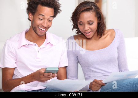 Paar, arbeiten, Finanzen Stockfoto