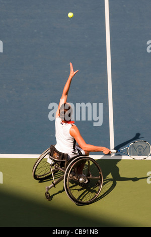 Rollstuhl Frauen Doppel am Tag 9 der Paralympics 2008 Peking. Stockfoto