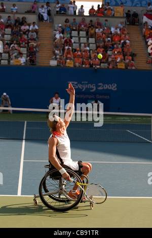 Rollstuhl Frauen Doppel am Tag 9 der Paralympics 2008 Peking. Stockfoto