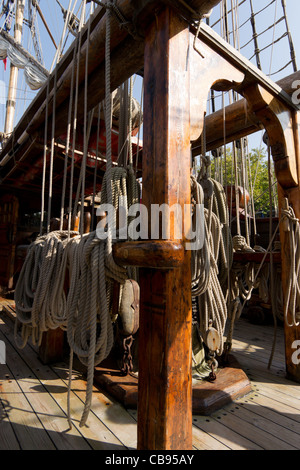 Deck der Segler Shtandart in Maassluis während der Furieade im Jahr 2011 Stockfoto