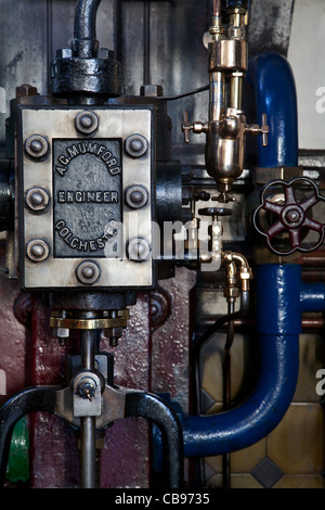 Tandem-Abwasser-Pumpen-Motor, alte Pumping Station, Cambridge, UK Stockfoto