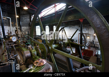 Horizontale Mühle Motor, alte Pumping Station, Cambridge, UK Stockfoto