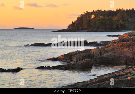 Bar Harbor Ufer Weg, Bar Harbor, Mount Desert Island, Maine, USA Stockfoto