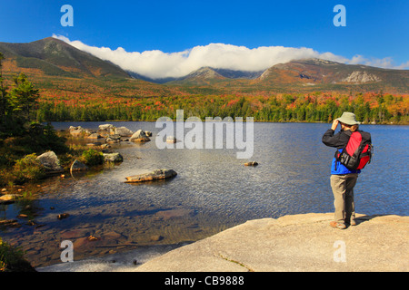 Sandy Stream Teich mit Mount Katahdin, Baxter State Park, Millinocket, Maine, USA Stockfoto