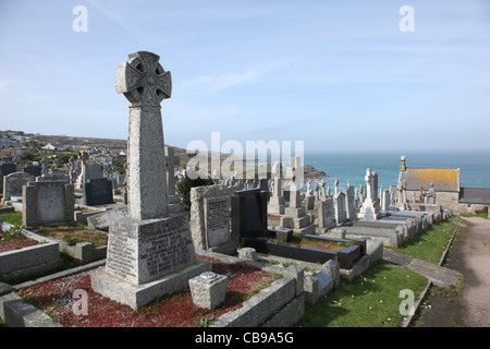 Barnoon Friedhof St. Ives, Cornwall, England. Stockfoto