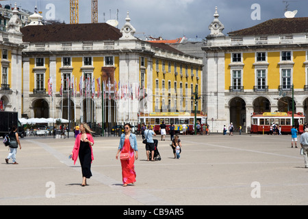 Praca Comercio, (Commerce Square), Baixa Bezirk, Zentrum von Lissabon, Portugal Stockfoto