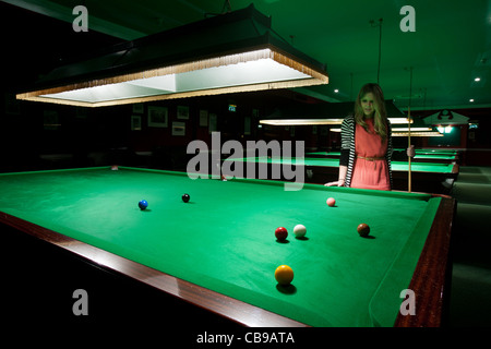 Billard-Zimmer, Royal Automobile Club, London, UK Stockfoto