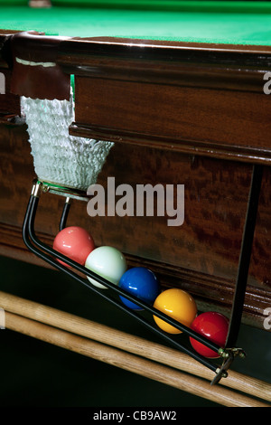 Snooker-Kugeln, Billardraum, Royal Automobile Club, London, UK Stockfoto