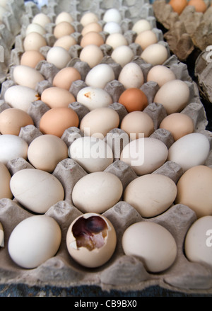 Befruchtete Enteneier (Balut oder Maodan) auf einem Markt in China verkauft. Diese hohen Protein-Ei ist sehr beliebt in Asien. Stockfoto