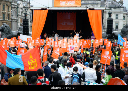 Asian Dub Foundation Konzert am Trafalgar Square - Fremde in Bürger-Kampagne von der Londoner Bürger organisieren Stiftung - Mai 2009 - in London. England Stockfoto