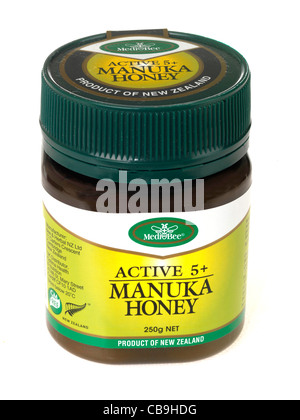 Glas Manuka Honig Stockfoto