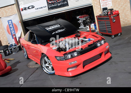 Stark modifizierte und kundenspezifische Nissan Silvia 180SX Boy Racer japanischen Sportwagen Stockfoto