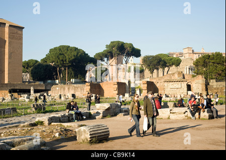 Rom, Italien - Ansicht des Hügels Palatinum, Teil des Forum Romanum Stockfoto