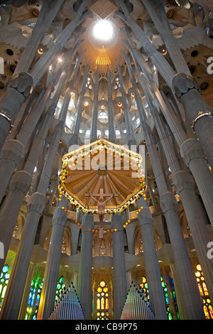 Die Basilica Sagrada Família, entworfen von dem katalanischen Architekten Antoni Gaudí, Barcelona, Spanien Stockfoto