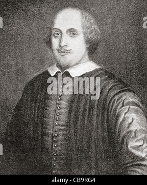 William Shakespeare, 1564-1616. Englischer Dichter und Dramatiker. Bekannt als das Stratford-Porträt. Stockfoto