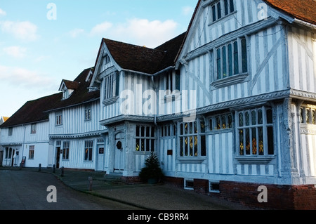 Die Guildhall der Wolle Zunft der Fronleichnam, Marktplatz, Lavenham, Suffolk. Stockfoto