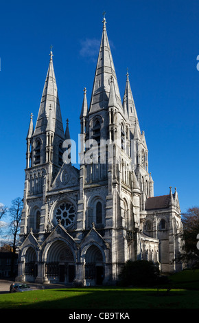 Fassade des St Finn Barre (CI) Kathedrale, entworfen von William Burges und eingeweiht im Jahre 1870, Cork City, Irland