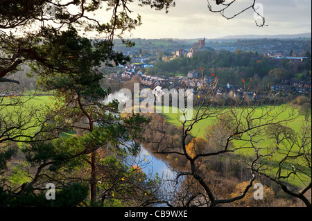 Der Shropshire Markt Stadt Bridgnorth und den Fluss Severn Stockfoto