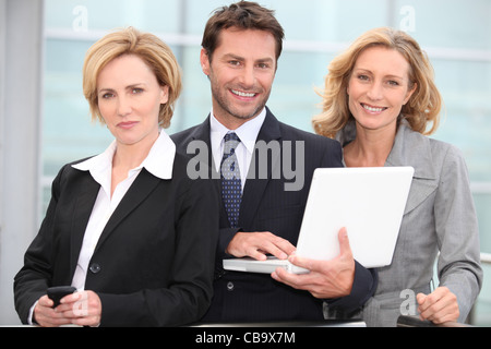 Trio der dynamische Unternehmer Stockfoto