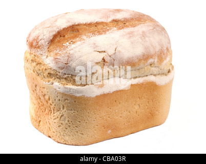 Ein frisch gebackene Brot mit weißem Hintergrund Stockfoto