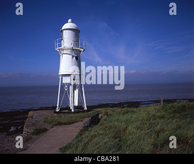 Schwarz Nore Leuchtturm, Portishead, North Somerset, UK Stockfoto