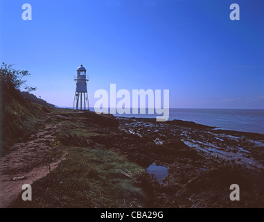 Schwarz Nore Leuchtturm, Portishead, North Somerset, UK Stockfoto