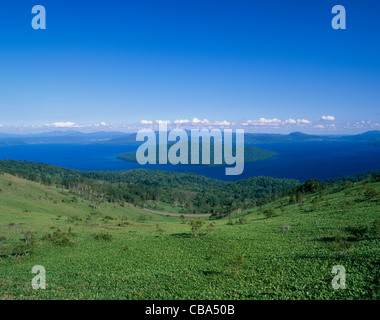 See Kussharo und Nakajima Island, Teshikaga, Hokkaido, Japan Stockfoto