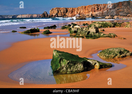 Portugal, Algarve: Rocky und natürlichen Strand Praia do Tonel in Sagres Stockfoto