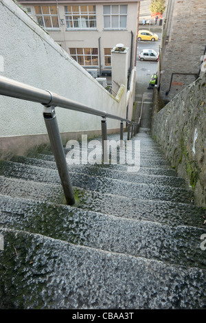 Auf der Suche nach unten die Jakobsleiter Schritte in Falmouth Cornwall UK Stockfoto