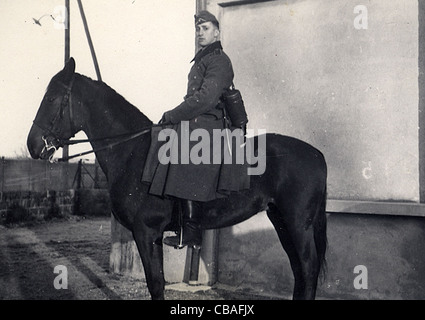 Einem deutschen berittenen Soldaten WW11 Stockfoto