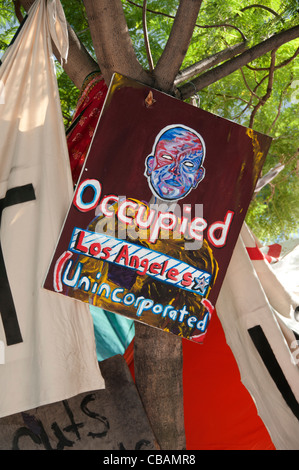 Occupy Wall Street Protest LA Downtown Los Angeles Stadt TownUnited Staaten von Amerika amerikanische USA Stockfoto