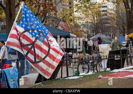 Washington, DC - The besetzen DC Camp in McPherson Square. Stockfoto