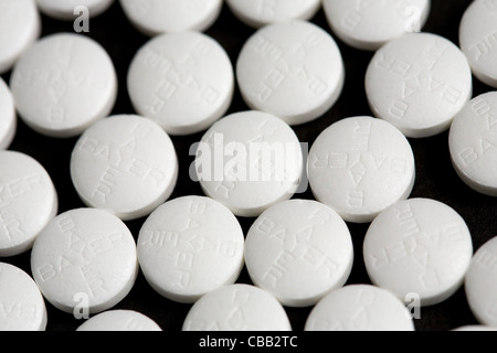 Bayer Aspirin-Tabletten. Stockfoto