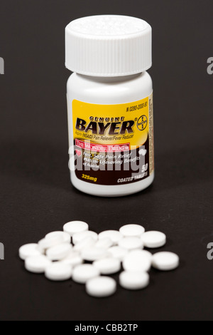 Bayer Aspirin-Tabletten. Stockfoto