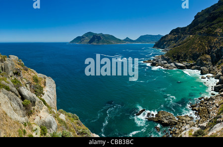 Hout Bay Panoramablick von Chapmans Peak Drive Western Cape Südafrika Stockfoto