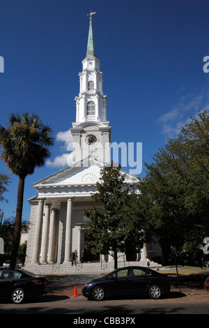 Unabhängige Presbyterianische Kirche, Savannah, Georgia, 1755 gegründet. Stockfoto