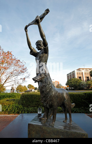 Die winkenden Mädchen-Statue in Savannah, Georgia Stockfoto