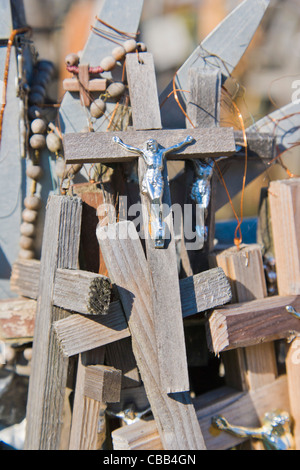 Kriziu Kalnas, den Berg der Kreuze, Wallfahrtsort, 12 km nördlich der Stadt Siauliai, Litauen Stockfoto