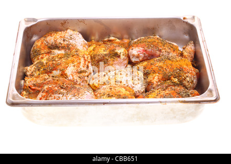 Fett gewürzten Grillhähnchen isoliert Stockfoto